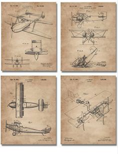 Vintage airplane wall art for Boys room Boys Nursery Plane Fashion, Biplane Art, Vintage Airplane Decor, Wright Flyer, Airplane Wall Art, Aviation Decor, Patent Art Prints, Airplane Wall, Airplane Decor