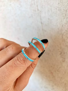 RTS ♢ THE Super Thin Ring | Turquoise Tuesday Rose Gold Wedding Set, Turquoise Wedding Rings, Western Rings, Plain Wedding Band, Stacker Rings, Ring Turquoise, The Coral, Turquoise Rings, Western Jewelry