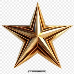 a gold star on a transparent background