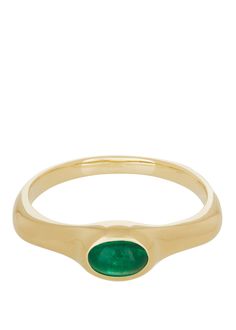 Cecil Ring - Emerald – Mondo Mondo Timeless Oval Emerald Ring With Bezel Setting, Modern Oval Emerald Ring In Yellow Gold, Yellow Gold Emerald Ring With Bezel Setting, Formal Oval Cabochon Emerald Ring For May, Timeless Yellow Gold Oval Emerald Ring, Timeless Yellow Gold Emerald Ring With Oval Shape, Modern Oval Emerald Ring For May Birthstone, Gold Oval Emerald Ring, Timeless Green Oval Signet Ring