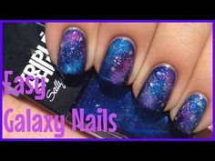 Galaxy Manicure, Nail Art Galaxy, Kelli Marissa, Simple Christmas Nails, Diy Nail Art Tutorial, Glass Nails Art, Christmas Nail Art Easy