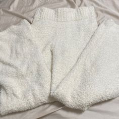 Never Worn So Brand New Perfect Condition. Goes All The Was Your The Ankle Pants White, Cozy Knit, Knit Pants, Cozy Knits, White Cream, Cream White, Slime, White Color, Pant Jumpsuit