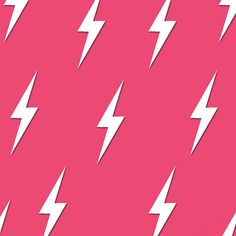 a pink background with white lightning bolts