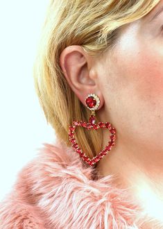 Heart Earrings Red Chandelier Earrings valentines Day | Etsy Heart-shaped Clip-on Earrings For Valentine's Day, Red Jewelry For Valentine's Day Party, Red Valentine's Party Jewelry, Red Drop Earrings For Valentine's Day, Heart-shaped Clip-on Earrings For Valentine's Day Anniversary, Pink Crystal Earrings For Valentine's Day, Single Dangle Earring For Valentine's Day, Single Earring For Valentine's Day Party, Valentine's Day Crystal Earrings For Pierced Ears