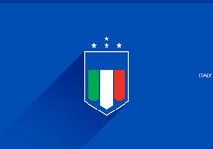 the italy national team logo on a blue background