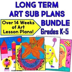 an art lesson for kids to learn how to draw and paint with the words long term art