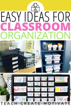 classroom organization ideas for teachers and students to use in their homes or school classrooms, including books