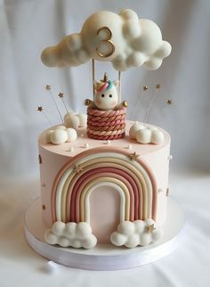 Einhorntorte. Geburtstagstorte. Torte für 3 Jahre, Einhorn, Wolke One Cake Birthday, Baby Birthday Cake Girl, Cake First Birthday, Boho Birthday Cake Girl, Torte Fondant, Girls 1st Birthday Cake, Cake Rainbow, 1 St Birthday Cake Girl, 1 St Birthday Cake