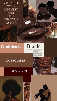 a collage of different images with the words,'love yourself and queen '