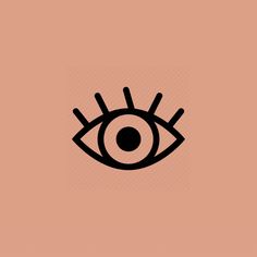 an eye icon on a pink background