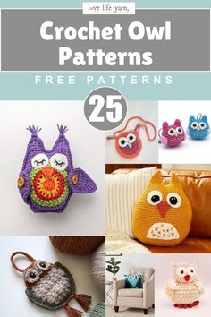 25 Crochet Owl Patterns to Make Your Heart Soar Tiny Keychains, Owl Pillow Pattern, Crochet Owl Pillows, Whimsical Crochet, Cute Plushies, Owl Purse, Crochet Owls, Owl Crochet Patterns, Half Double Crochet Stitch