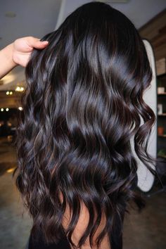 Dark Balayage, Dark Black Hair, Long Hair Highlights, Dark Hair With Highlights