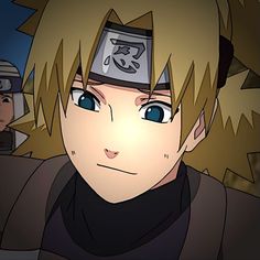 an animated image of a man with blonde hair and blue eyes, wearing a helmet