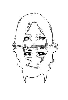 a woman's face is reflected in the water with her eyes wide open and one half submerged