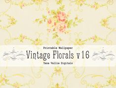 vintage florals v16 by frithable wallpaper on etsyle com