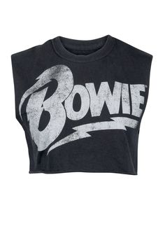 Bowie Tshirt, Shaggy Jacket, Breaking The Rules, Black Crop Tee, Velvet Flare Pants, Rock Vintage, Rocker Style, Rock T Shirts, Bell Bottom Pants