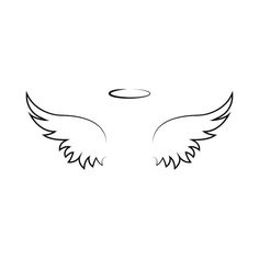 the outline of an angel's wings on a white background