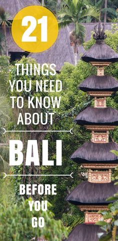 the words 21 things you need to know about bali before you go