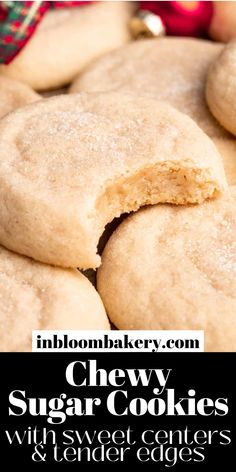 chewy sugar cookies with sweet centers and tender edges are the perfect dessert for christmas