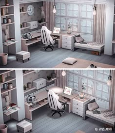 two pictures of the same room in different rooms