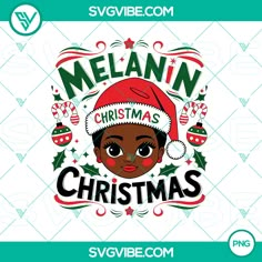 melanin christmas svg cut file