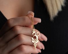 Symbolic Intricate Design Necklace For Gift, Simple Pendant, Symbolic Gold Plated Necklace, Minimalist Pendant Charm Necklaces For Meditation, Symbolic Pendant Charm Necklaces For Meditation, Engraved Symbolic Necklace For Meditation, Breathe Symbol, Zen Jewelry, Modern Gold Jewelry