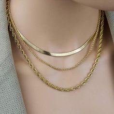 Size: Length: 14”/16"/18"+2"Extender Chain. Strong And Durable, No Need To Worry About The Chain Breaking. Match With Other Necklace: The Layered Necklace Is Classic Enough For Layering With Other Necklaces In Your Collection. Classic And Fashion, Silky Smooth Intertwined Polished Chain Lay Flat On The Neck For An Elegant Rich Shine Strong, Durable And Comfortable. Material: 14k Gold Plated, Ensure A Very Long Lasting Brilliant Finish That Is Nickel Free And Hypoallergenic. Chain Breaking, Layered Necklace, Gold Plated Necklace, 3 Layers, Layered Necklaces, Lay Flat, Womens Jewelry Necklace, Layering