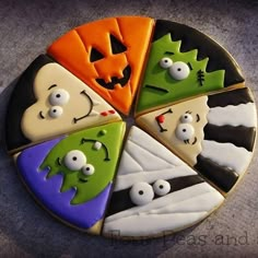 a cookie decorated to look like halloween pies