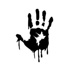 a black and white image of a hand print