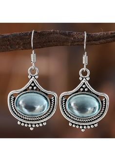 Color:Silver;Package Contents:1 Pair X Earrings;Occasion:Other; Blue Earrings, Mother's Day Gifts, Mother's Day, Mothers Day, On Sale, Gemstones, Silver, Gifts, Blue