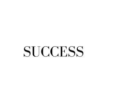 the word success written in black on a white background