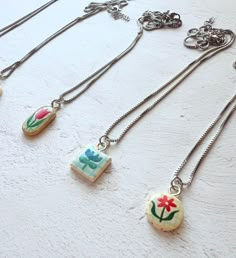 These tiny handmade charm necklaces are made  by me in my home in Los Angeles. ♡ Each pendant is handmade from lightweight air-dry clay, painted, and glazed. ♡ Silver Chain  ♡  Chain is 16inch (+ 2" extender) ♡Charm Measures : about the size of a dime or smaller ♡ Important Care Instructions: For the longevity of your charm, avoid exposure to excess moisture, and do not wear it in the shower or swimming pool. Worry Stone Necklace, Air Dry Clay Necklace Pendants, Air Dry Jewelry, Air Dry Clay Pendants, Air Dry Clay Necklace, Clay Charm Necklace, Air Dry Clay Jewelry, Necklace Ceramic, Air Dry Clay Ideas