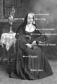 an old photo shows the parts of a nun