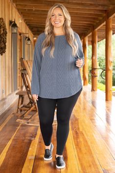 Our ALL NEW Slouchy is here!!! This Indy Blue cableknit tunic has a flattering CURVED hem, our signature dolman sleeves and long loose fit! This tunic is going to be your new go-to piece for the Fall and Winter or any time of year, really! It is seriously the softest material ever, and the neutral color makes it SO easy to style! Pair it with leggings, skinnies, booties, flats, a scarf, some glam accessories...seriously the opportunities are endless!! This comfy, cute beauty is a no-brainer!! 97 Oversized Cable Knit Tops For Layering, Indy Blue, Glam Accessories, Mid Size, Model Fits, Curvy Outfits, Fall Fashion Outfits, Neutral Color, Outfits With Leggings