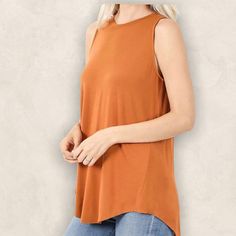 PLUS LUXE RAYON SLEEVELESS ROUND NECK HI-LOW HEM TOP - GOOD QUALITY RAYON TOTAL BODY LENGTH: 29.5"(FRONT), BUST: 44" approx. - MEASURED FROM 1X   IMPORTED fabric 95% rayon 5% spandex Lake Elsinore, Womens Blouses, Hem Top, Total Body, Womens Clothing Tops, Almond, Blouses For Women, Slip Dress, Round Neck