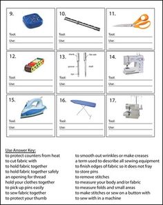 instructions on how to use the sewing machine for children's clothing and accessories, including scissors