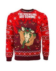 Premium Quality OFFICIAL CHRISTMAS JUMPER UGLY SWEATER GREMLINS XMAS MOVIE FLASHER 80'S HORROR, Mens Sweaters The Gremlins, Film Cult, Ugly Sweater Christmas, Cult Movies, Christmas Jumper, Gremlins, Ghostbusters, Ugly Sweater, Ugly Christmas