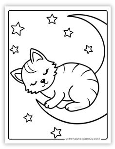 Free kitten coloring pages for educational activities for kids, crafts, road trips, and more! Have fun with coloring sheets all about this cute animal Cute Kitten Coloring Pages, Kitten Coloring Pages, Sun Coloring Pages, Minnie Mouse Coloring Pages, Castle Coloring Page, Puppy Coloring Pages, Mickey Mouse Coloring Pages, Rainbow Pictures, Kitty Coloring