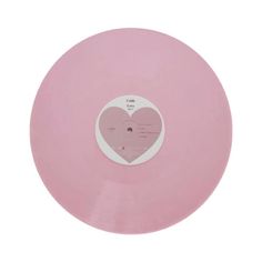 a pink record with a heart on it