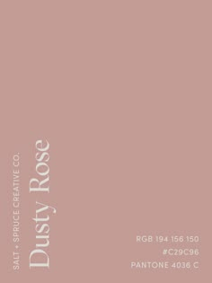 a pink business card with the words dusty rose on it