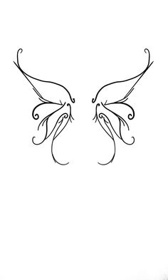 a drawing of two birds with swirls on their wings, facing each other in the same direction