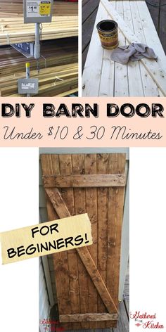 diy barn door under $ 10 and 30 minutes for beginners to make it