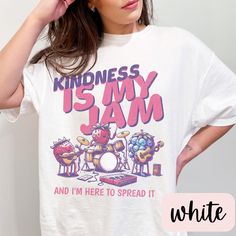 Introducing the "Kindness Is My Jam" Comfort Colors 1717 Tee - a perfect reminder that kindness is always in style! Whether you're spreading positivity in your community or simply enjoying a casual day out, this tee is a fun and meaningful way to show your love for kindness and compassion. Key Features: Premium Quality: Made from 100% ring-spun cotton, the Comfort Colors 1717 tee offers an ultra-soft feel and durable fabric that gets even cozier with each wash. Comfortable Fit: With a relaxed, u Kindness And Compassion, Spreading Kindness, Kindness Shirt, Spreading Positivity, It Shirt, Spread Kindness, My Jam, Kindness Shirts, Comfort Colors Shirt