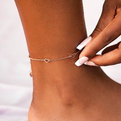 - Rose Gold: brass base with rose gold plating - 9" with 1" extension - Hearts: 6.5mm (H) x 6.5mm (W) - Because jewelry products are handcrafted by artisans, dimensions may vary from piece to piece Gift Ideas For Myself, Senior Hoco, Heart Anklet, Wrist Jewelry, Be Awesome, Silver Anklets, Wire Wrapped Rings, Delicate Chain, Gold Branding