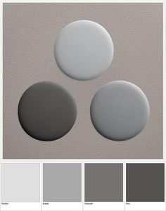 three different shades of gray and white are shown in the same color scheme, each with an oval shape