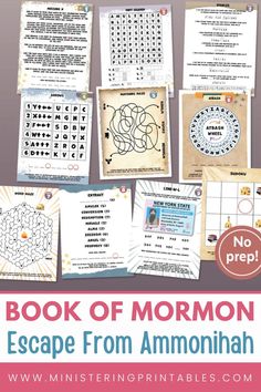 the book of mormon escape from ammonnahh with instructions and printables