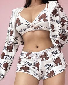 Y2k Hello Kitty Outfits, Hello Kitty Fit, Hello Kitty Corset, Ouchhh Store, Hello Kitty Outfits, Goth Hello Kitty, Kitty Aesthetic, Kitty Girl, Velour Shorts