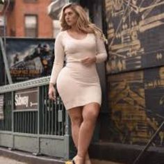 This Dress Brings The Curve... Can Also Be Worn Off The Shoulder Mid Size Fashion, Beige Dress, Curvy Women Outfits, Woman's Fashion, Beige Dresses, Beautiful Curves, Curvy Outfits, Beautiful Woman