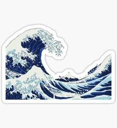 the great wave sticker on a white background