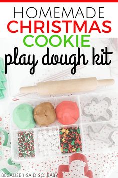 homemade christmas cookie play dough kit with text overlay